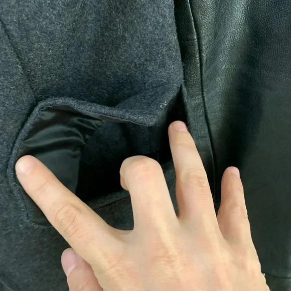 Sam Edelman Faux Leather Sleeve Spring Jacket - Picture 2 of 11